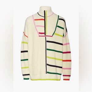 STAUD HAMPTON SWEATER CREME RAINBOW MULTI